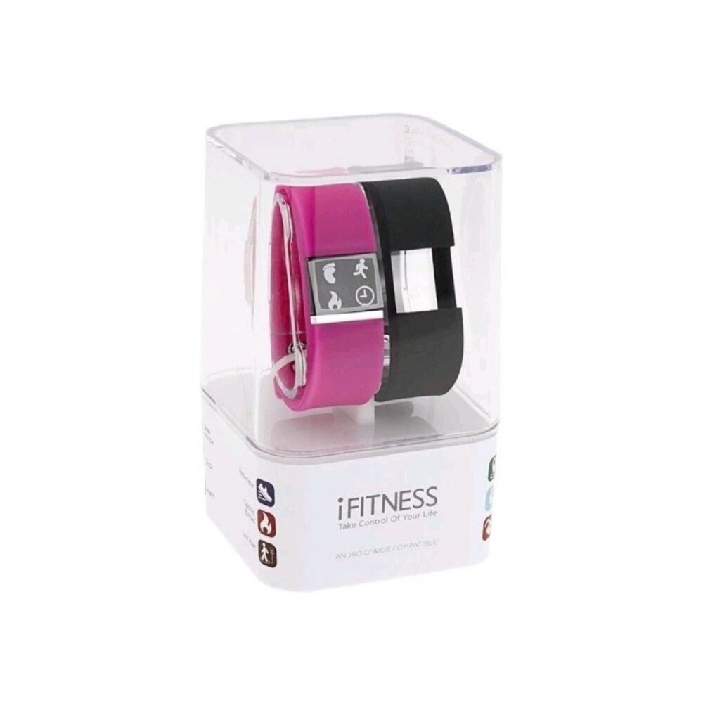 iFITNESS Ladies Exercise Watch Set Pedometer
Activity Tracker Hot Pink / Black